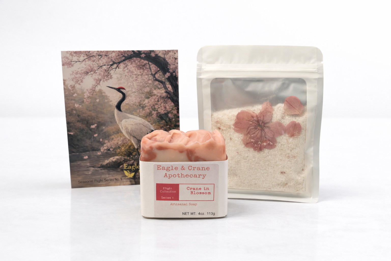 Crane Among the Blossoms